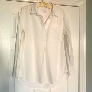 Liz Claiborne White cotton long sleeve top